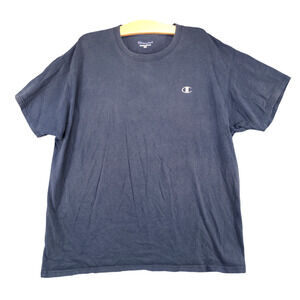 Champion Men's Basic T-Shirt Blue XL Short Sleeve Solid Crew Neck Mini Logo